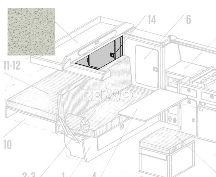 VW T3 Linnenkast achteraan met Granitto laminaatplank als kit