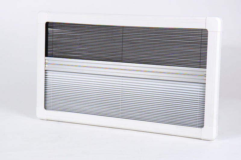Verduisteringsgordijn en insectenhor voor RW Compact 500x350, aluminium frame, wit