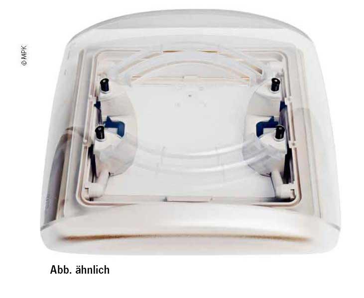 Dakkap Vision Vent S per 28x28cm wit, gerookt glas, dubbel geplooid