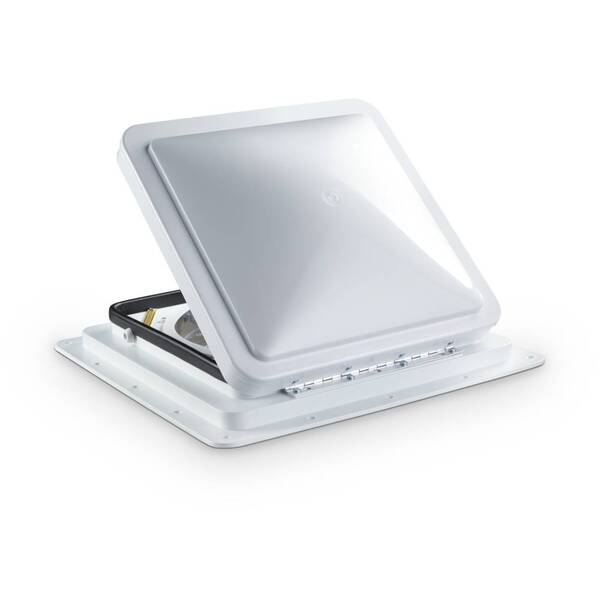 Dakkap met 12 Volt ventilatorkap: mat glas 40x40cm