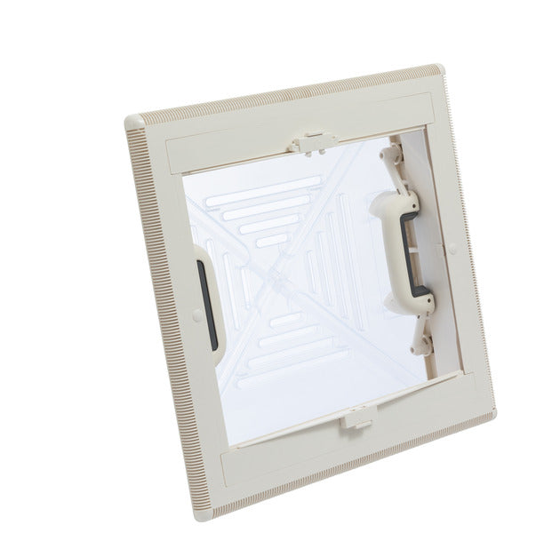Dakkap van mat glas 400x400mm met rolgordijn + klamboe