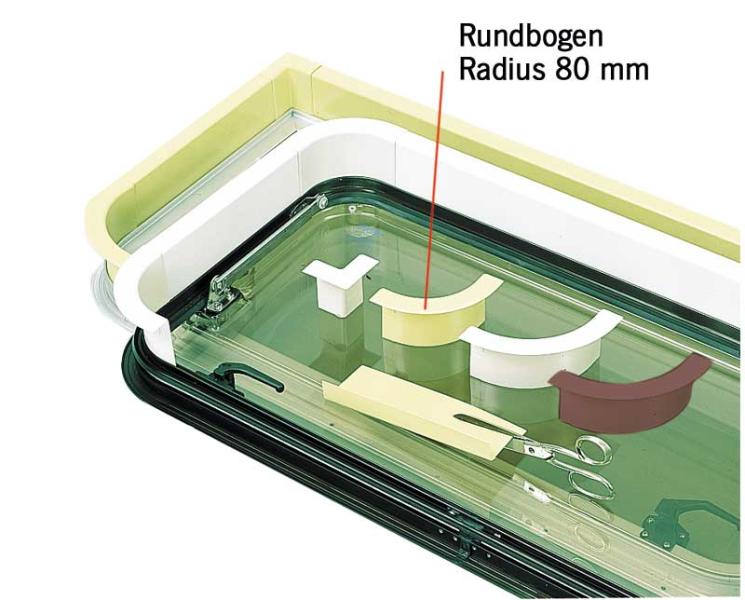 Venster binnenbekleding lichtgrijs - rondboogradius 80 mm