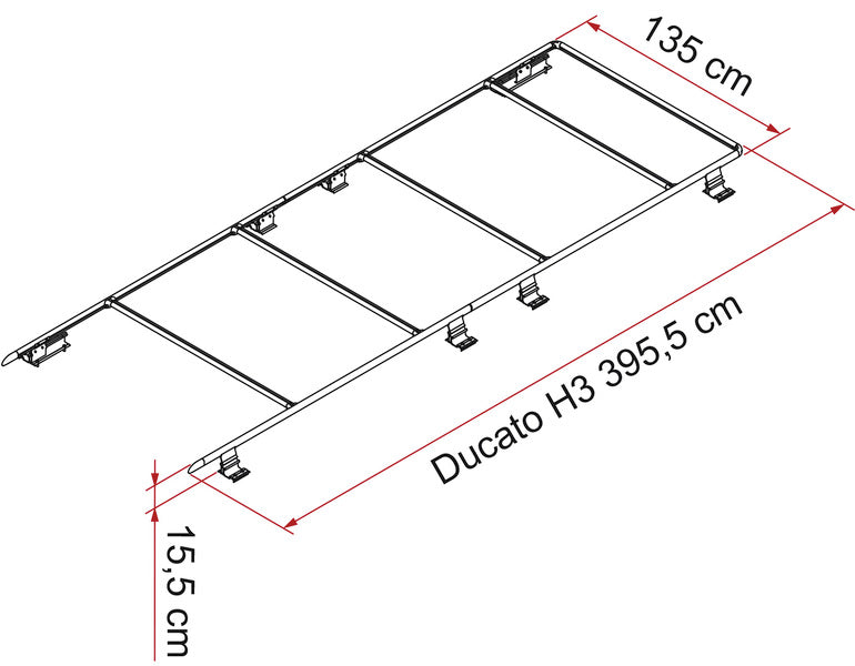 Dakdrager voor Fiat Ducato, Peugeot Boxer, Citroën Jumper vanaf 2006