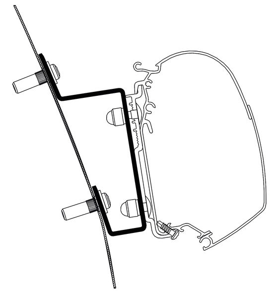 Adapter voor Thule Omnistor luifel 5200, Ford Transit H3 vanaf 2014