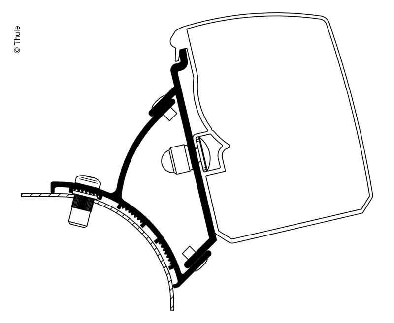 Thule luifel 3200, Adapter VW T5/T6 Minivan Vast RHD
