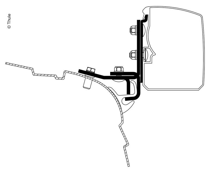 Thule luifel 3200, Adapter VW T5/T6 Minivan Multi Rail RHD