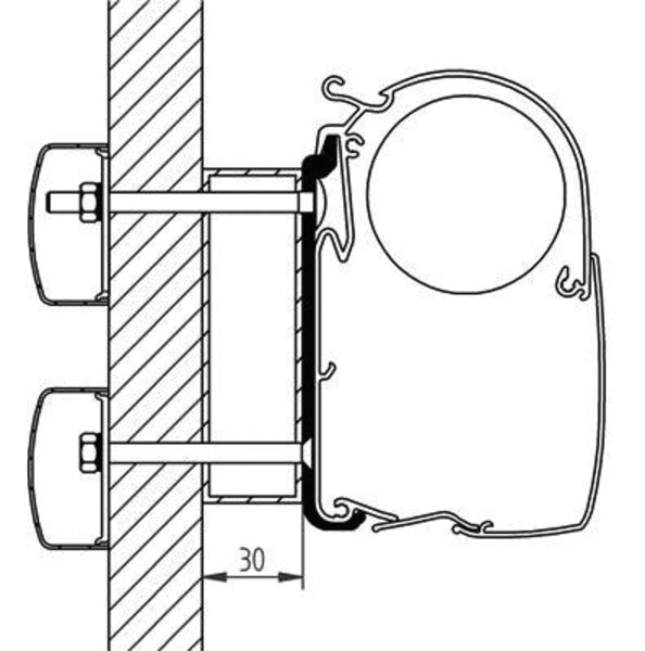 Zonneluifeladapter voor Omnistor 5200, 8000, 4900 uit 2010 voor Eden/ Alegro