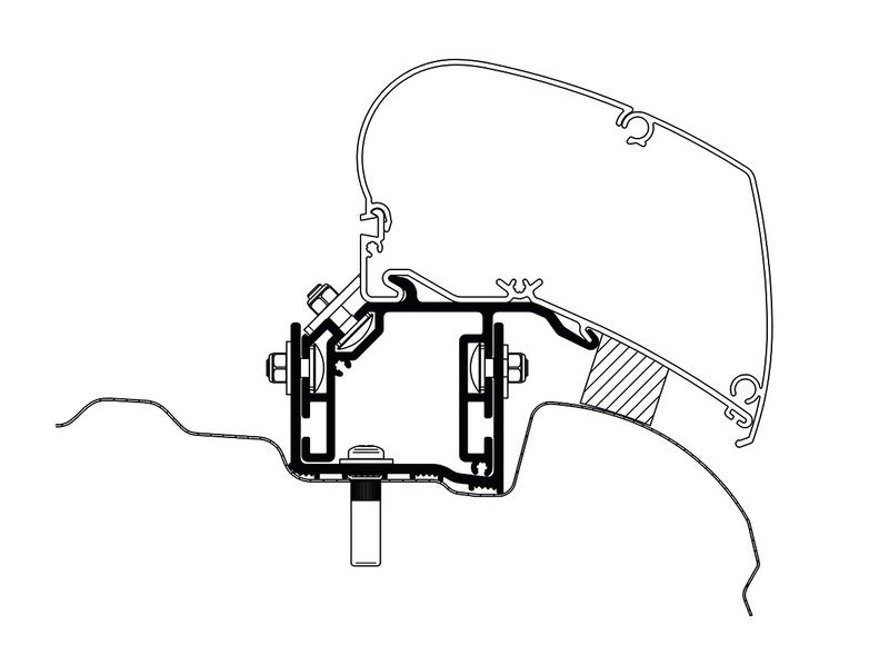 Adapter voor Omnistor Awning - VW Crafter vanaf 2017 UK-versie van de omnistor l