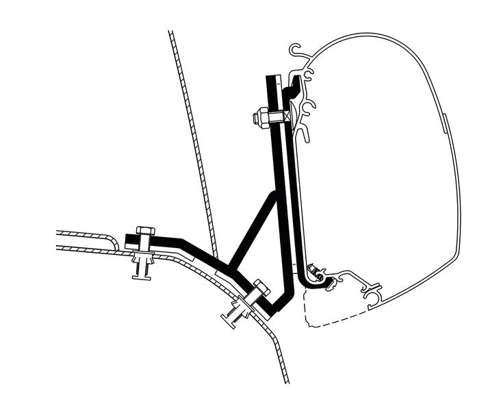 Luifel bevestiging voor Thule Omnistor wandluifel serie 5