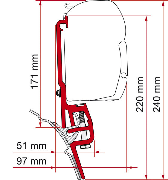 Adapter voor multirail T4 of Brandup