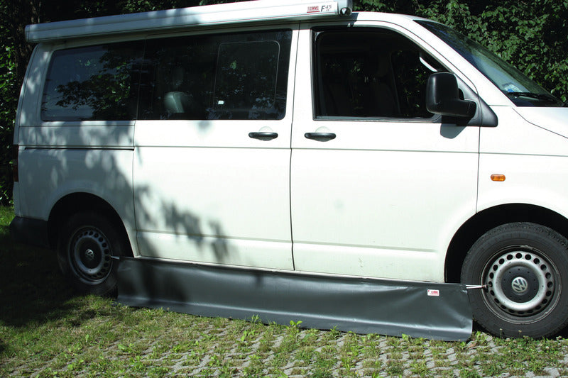 Camperbeveiliging, windscherm, windscherm, beschermzeil, vloerschort