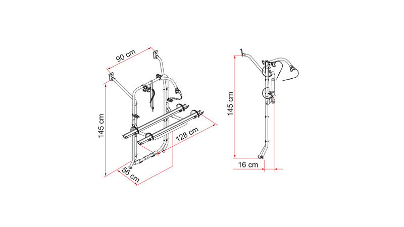 Draagfiets voor VW T5 met achterklep - zilver