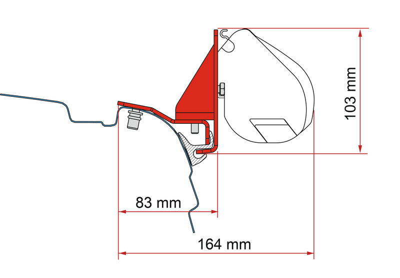 Montageadapter voor F35 Pro VW T5/T6/T6.1 Multirail
