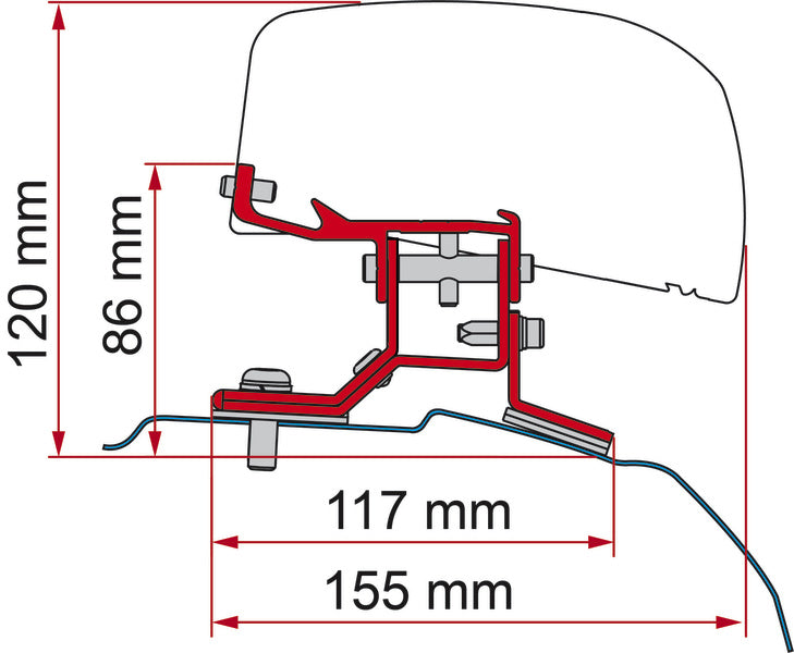 Adapter voor dakluifel F40van Ford Transit Aangepaste korte wielbasis
