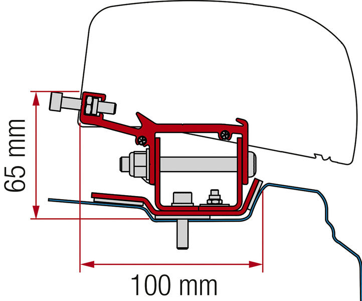 Adapter voor dakluifel F40van Renault Trafic vanaf 2014 korte wielbasis