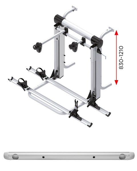achterste bagagedrager E-bike Lift Short Rail voor 2 E-bikes of 3 wielen tot 60