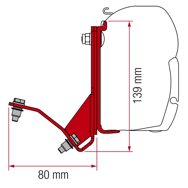 Adapter voor F45 Ducato/HymerCar/Pössl van 07 met dakspoorbaan voor F45 Ducato/