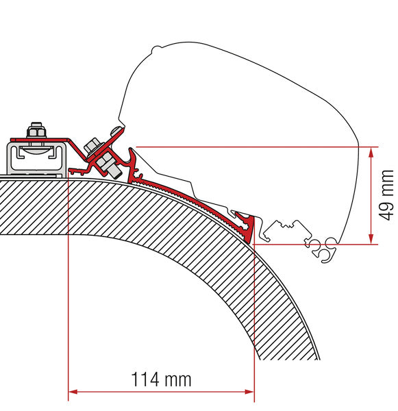 Adapter Markise F65L En F80S Rapido Distinction 400 cm