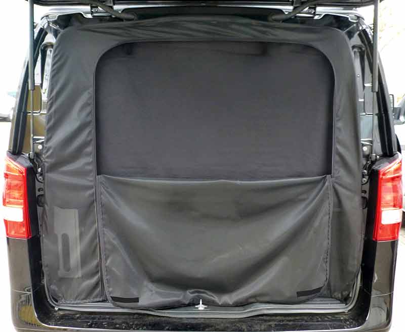Muggennet Mercedes Vito achterklep met verduistering, elastische band
