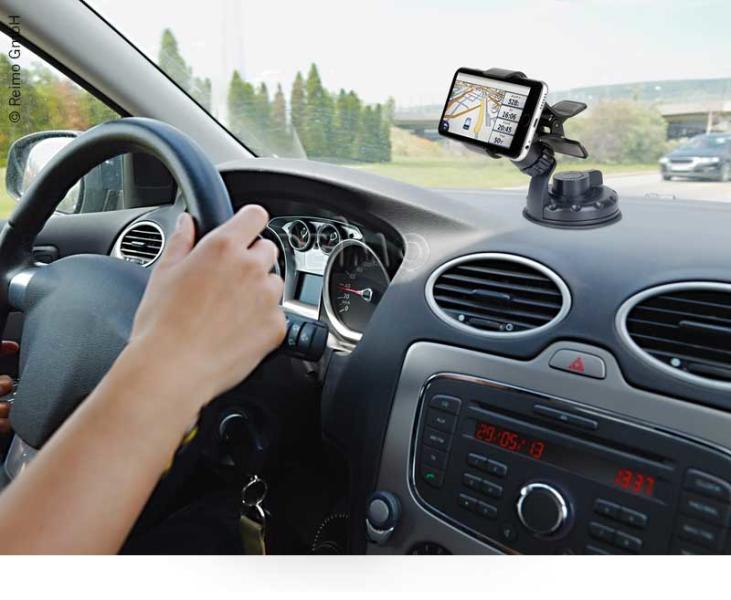 Universele navigatie-/mobiele telefoonhouder, zwart