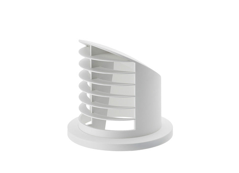 Hoge ventilatieroosters 90° voor bijverwarming. Airtronic D2, Ø50/60mm, wit