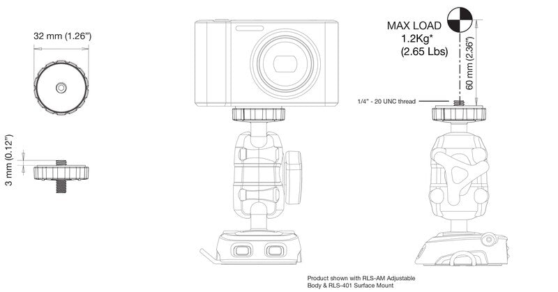 ROKK - Houder fpr 1/4" camera