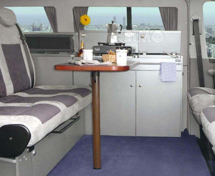 Tafelsysteem voor VW T6/5/4 Weekender en CityVan. Décor leisteen