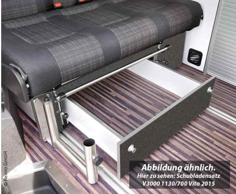 Lade Bed Bench Ford Ford aangepaste V3000 grootte 8 Trio stijl Basalt Montier De