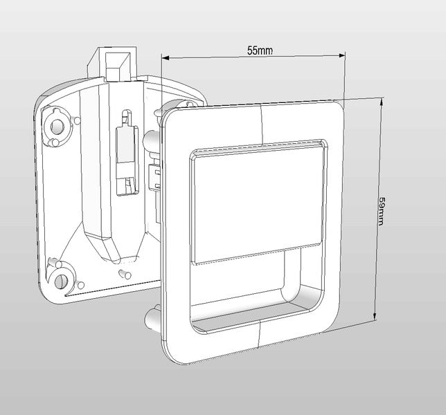 Türschloss 55x59mm chr.SB