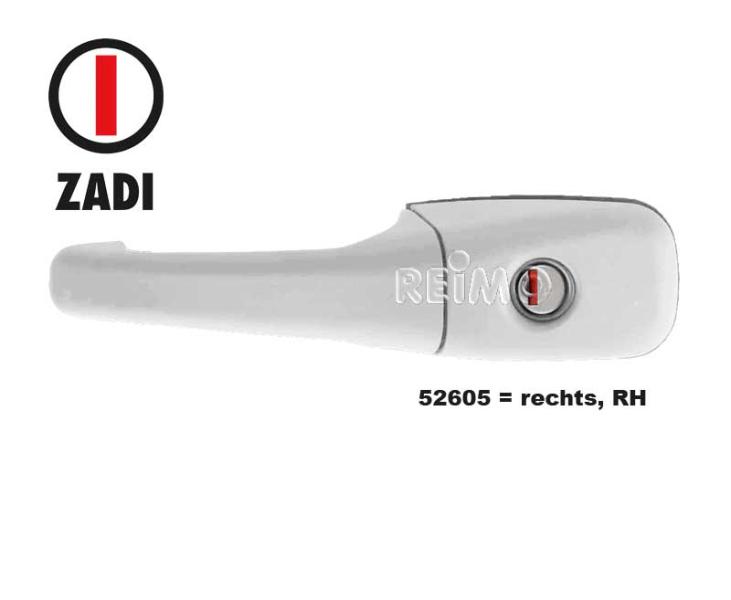 CARAVAN buitenste handgreep Rechts Fiat wit, zonder cilinder, zonder sleutel
