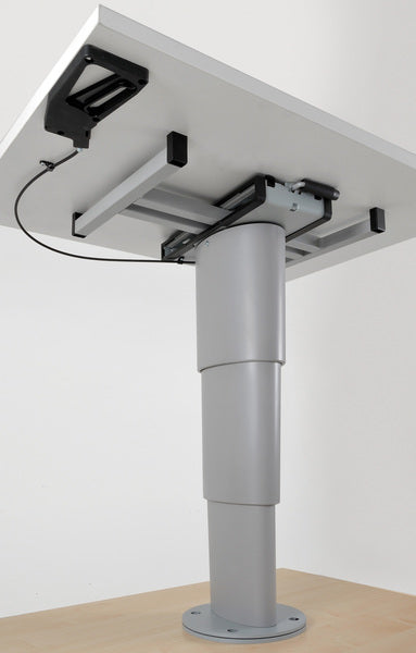 Eenkolom heftafel Primero Comfort, 350-710mm, zilvergrijs