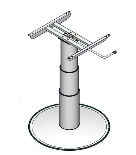 Eenkoloms heftafel, hefhoogte: 320-695mm, grijze telescopische hulzen