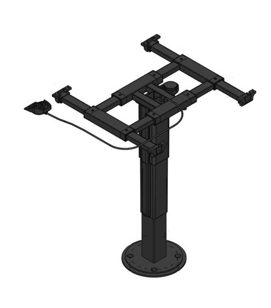 Enkele kolom heftafel 355-735mm, slag 375mm, 360° draaibaar