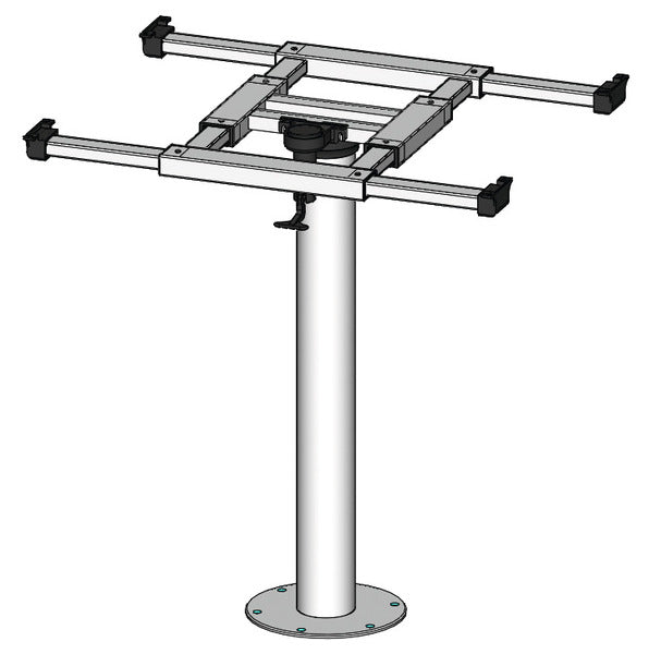 Tafelkolom met rotatie en verplaatsing H730mm Alu