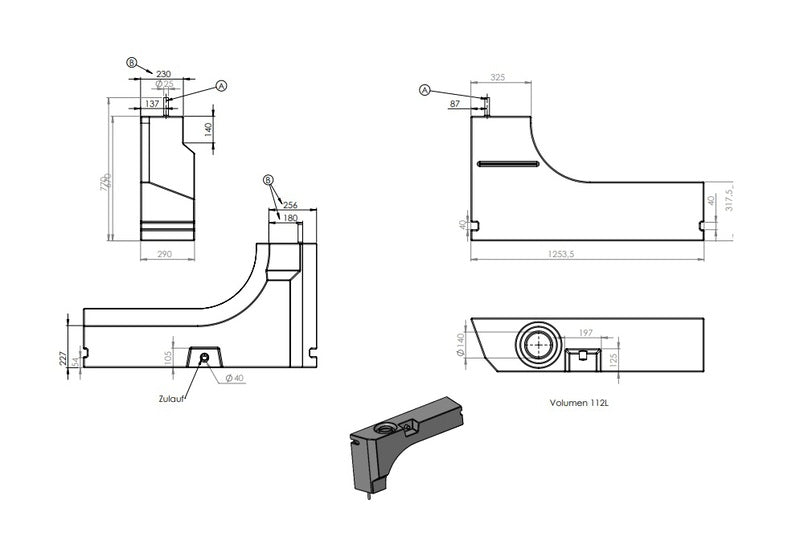 Verswatertank voor Fiat Ducato bestelwagen en vergelijkbaar vanaf 2018 - 112 l