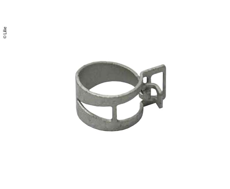Veerbandklem 15mm voorgespannen wit-zwart los