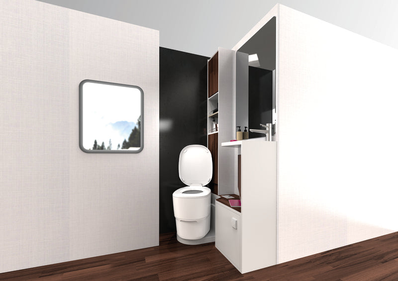 Clesana C1 - waterloos toilet met L-adapter