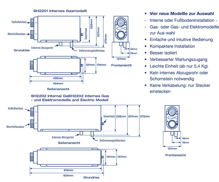 Webasto installatie gas/elektrische verwarming 12V 2KW