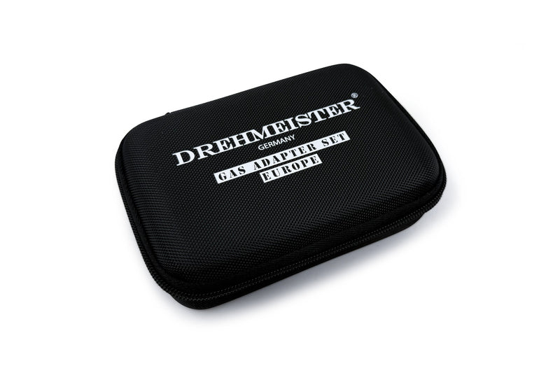 DREHMEISTER-gasflesadapterset (EU) Incl. koffer – gasuitgang (6-delig)