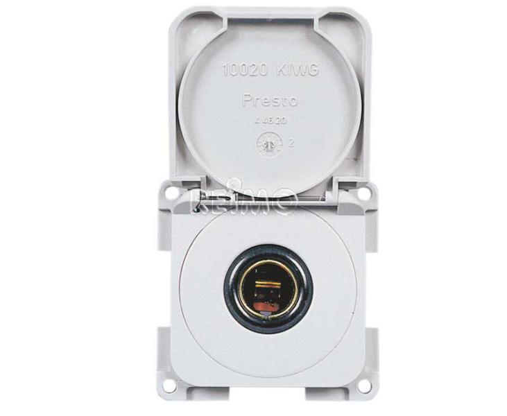 Stopcontact 12V met deksel wit, los