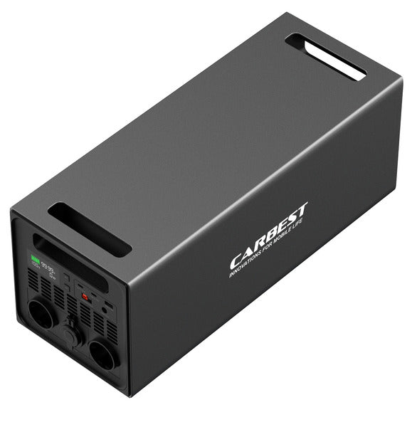 Carbest EnergyQube 1600, Powerstation met 2000W Sinusomvormer en MPPT laadregelaar, 1536Wh LifePO4 Lithium accu