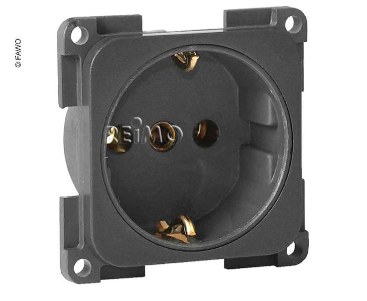 230V-stopcontactdoos Schuko. Leisteen grijs. Losse, onverpakte goederen.