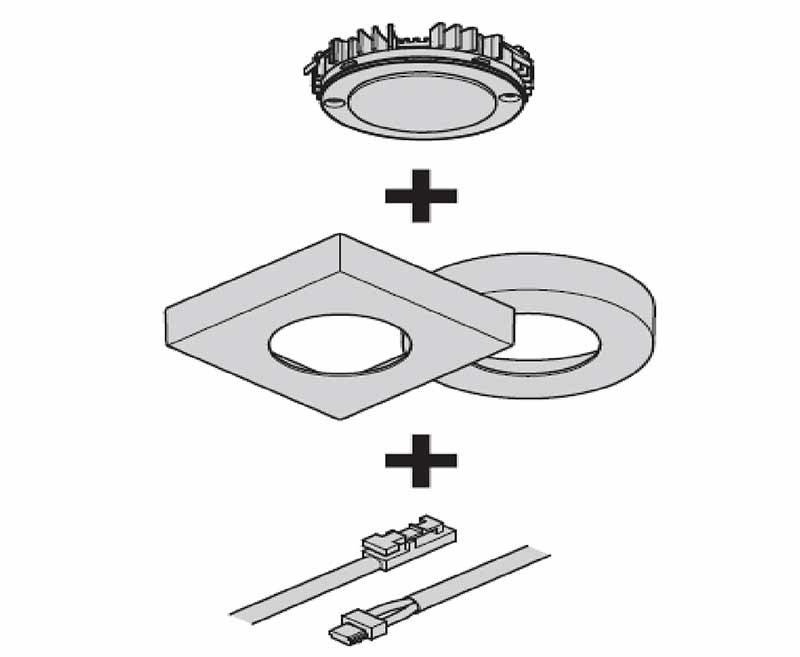 Vierkante onderbouwbehuizing voor 83580, zwart mat, 65x65x15,6mm, 65x65x15,6mm