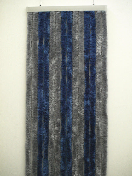 Fleece gordijn 56x205 grijs/donkerblauw voor campers en caravans