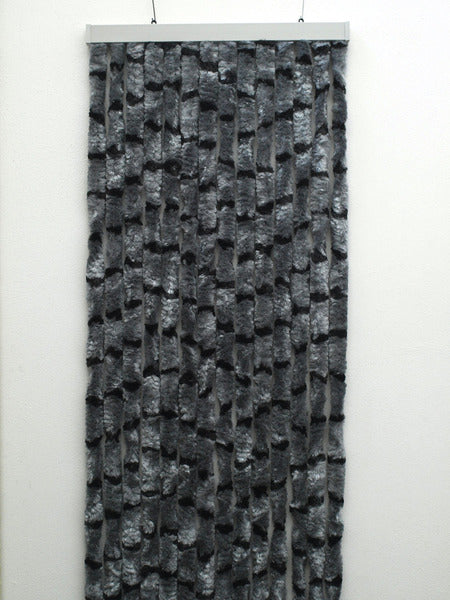 fleece gordijn 56x205 grijs/zwart camper en caravan