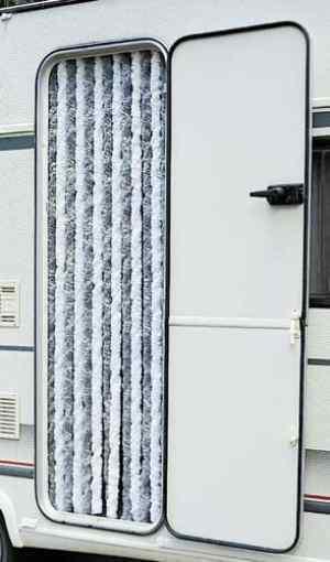 Fluff gordijn 56x185 grijs/wit voor caravandeuren