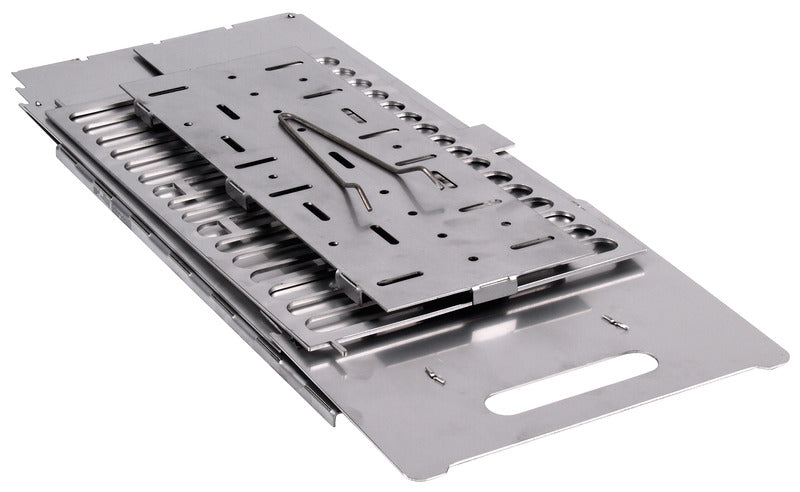 Opklapbare barbeque uit edelstaal 250 x 400mm