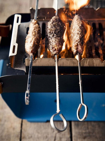 Tafelgrill UNA, grijs, houtskool, L43xB16xH9cm, 2 grillhoogtes