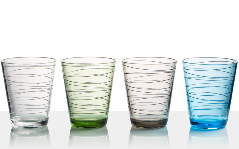 Glazen set Onda - 4 stuks - 4 kleuren
