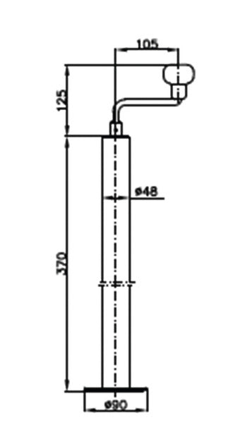 Stützrohr ST 48-90 met Kurb